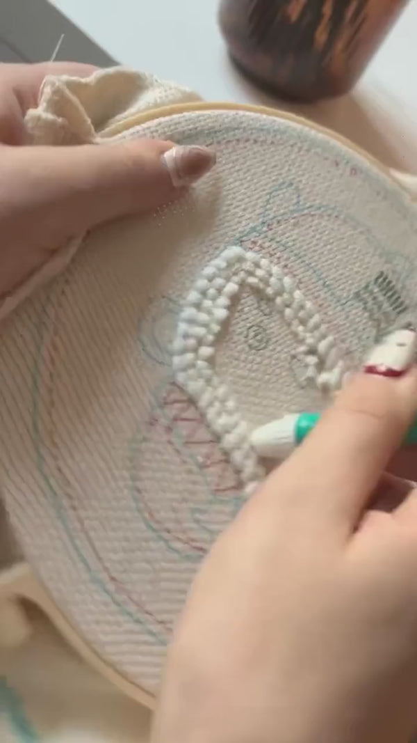 Gros plans de piquage, boucle après boucle